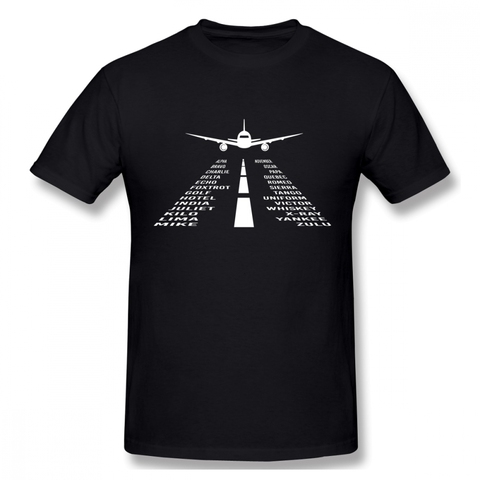 Camiseta de algodón orgánico para piloto, Camiseta moderna para piloto con alfabeto fonético de avión, ropa de calle, novedad ► Foto 1/4