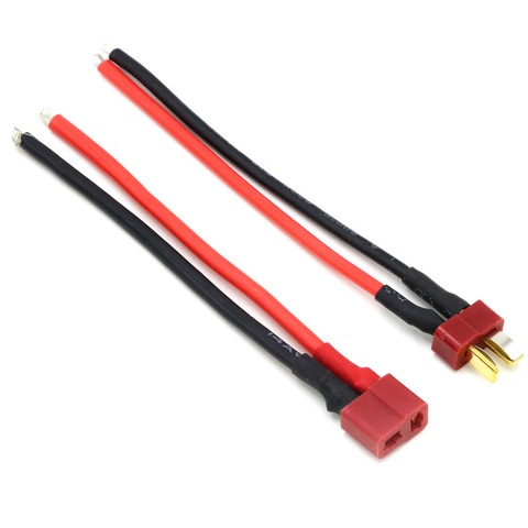 1 unids Deans estilo T conector macho conector hembra silicona Alambres con 10 cm 14awg ► Foto 1/6