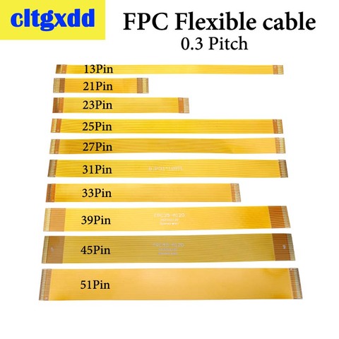 Cltgxdd-Línea de cable de conector FPC chapado en oro 13 21 23 25 27 31 33 39 45 51 Pin FFC FPC Cable plano tipo cinta Flexible paso 0,3mm ► Foto 1/6