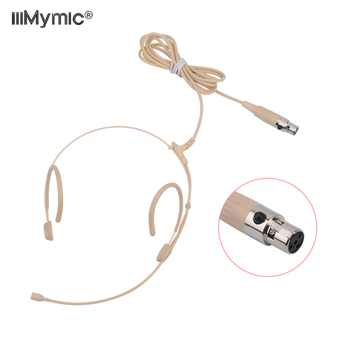 Versión de actualización condensador Electret auriculares de diadema micrófono de oído doble colgante 4 Pin XLR TA4F para Shure cuerpo paquete grueso Cable. ► Foto 1/6