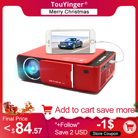 TouYinger-proyector LED portátil T6, HD, HDMI, Android, Wifi opcional, proyector de vídeo, compatible con 4K, Full HD, 1080p, cine en casa ► Foto 1/6