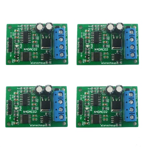 4x N4DAC02 12V 24V 2CH 0-5V 0-10V PWM tensión Convertidor analógico modulo DAC RS485 Modbus RTU 03 06 ► Foto 1/6