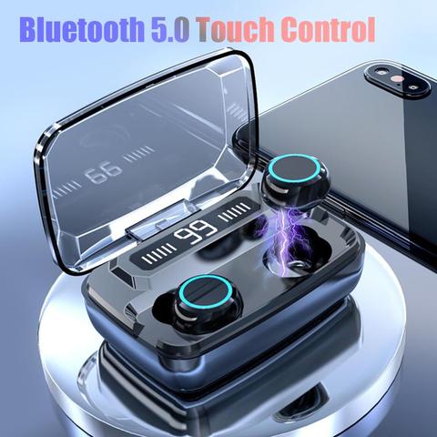 auriculares bluetooth inalambrico Bluetooth V5.0 TWS cascos inalambrico bluetooth Control táctil pantalla Digital LED estéreo deporte auriculares inalámbricos 3300mAh para teléfono ► Foto 1/6