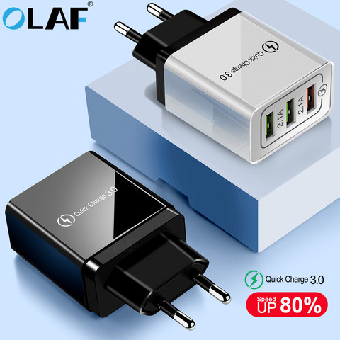 Cargador USB Olaf de carga rápida 3,0 para iPhone 7X8 iPad cargador para Samsung S9 de pared rápido S20 Xiaomi mi 10 9 cargador de teléfono móvil ► Foto 1/6