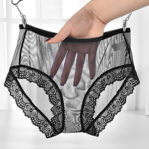 Bragas de encaje transparentes sexis productos sexuales transparentes de alta calidad ropa interior de moda de mujer Bragas calzoncillos de talla grande ► Foto 1/6