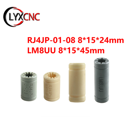 Polímero Sólido LM8UU rodamientos lineales casquillo LM8LUU 8MM 8x15x45mm RJ4JP-01-08 8x15x24mm para Prusa Mendel DIY CNC máquina ► Foto 1/6