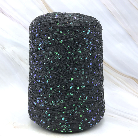 Ovillo de lana de moda multicolor con lentejuelas, bolsa de hilo trenzado, 500 g/lote ► Foto 1/4