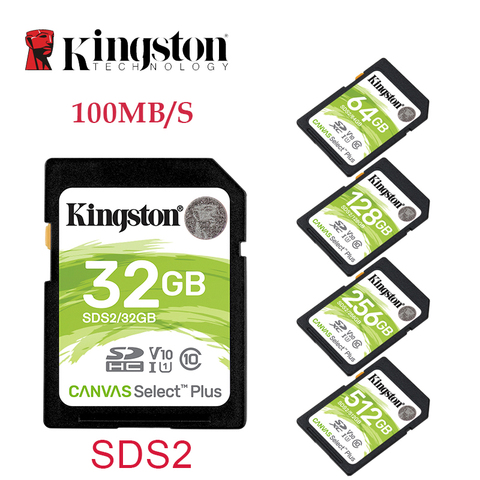 Kingston-tarjetas de memoria SDS2 SDHC SDXC para DV, DC, DSLR, ILDC, 32GB, 64GB, 128GB, 256GB, 512GB, C10, UHS-I ► Foto 1/6