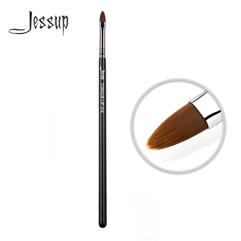 Jessup-pincel de labios negro/plateado, herramientas de maquillaje en forma de lengua, brocha de maquillaje de cabello sintético profesional ► Foto 1/6