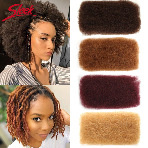 Pelo humano elegante brasileño Remy Afro rizado a granel para trenzar, 1 paquete de 50g/Ud., trenzas de Color Natural sin trama ► Foto 1/6