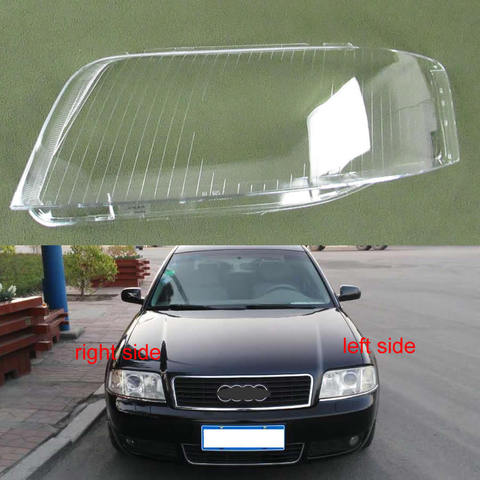 Cubierta frontal de cristal para faros delanteros de coche, protector transparente para lámparas, máscaras para lámpara, lentes para Audi A6 C5 2003 2004 2005 ► Foto 1/6