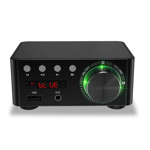 Amplificador DE Audio HIFI con Bluetooth 5,0, placa de alimentación Digital, Amplificador estéreo, reproductor de tarjeta TF, USB, para cine en casa, 50WX2 ► Foto 1/6