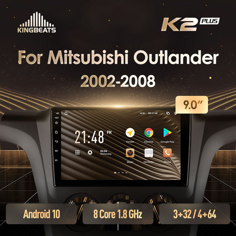 KingBeats-Radio Multimedia con GPS para coche, Radio con reproductor, Android 10, ocho núcleos, unidad principal HU, 4G en el tablero, navegador, 2 din, Android, estéreo, 2 Din, para Mitsubishi Outlander 1, 2007-2013, SIN dvd ► Foto 1/6