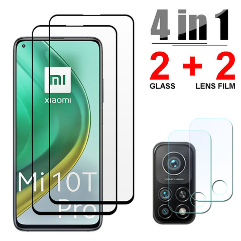 4 en 1 vidrio templado para Xiaomi Mi 10 T Lite 10 T Mi 9 SE 9T Pro CC9 8 SE Protector de pantalla de la Lente de la película para Xiaomi Mi 10 T Pro de vidrio ► Foto 1/6