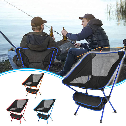 Silla portátil ultraligera plegable para acampar y pescar, asiento para acampar, playa, senderismo, asientos para Picnic ► Foto 1/6