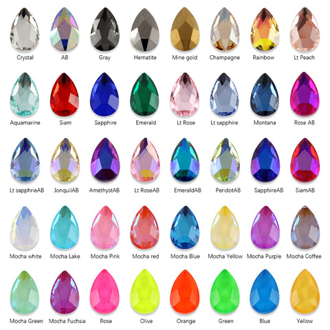 Diamantes de imitación para Nail Art, diamantes de imitación planos de cristal para decoración 3D para uñas DIY, 5x8mm, 30/100 Uds. ► Foto 1/6