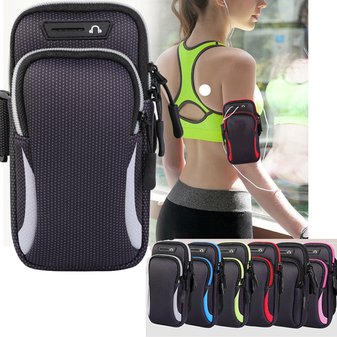 Brazalete deportivo de gimnasio para correr y trotar, funda con soporte para el brazo para teléfono móvil de 6,5 