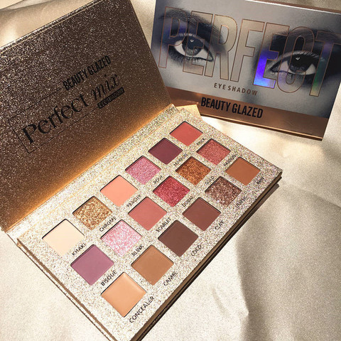 Beauty Glazed Perfect Mix brillo mate paleta de sombra de ojos larga duración brillo pigmento al desnudo sombra de ojos cosméticos paleta de maquillaje ► Foto 1/6