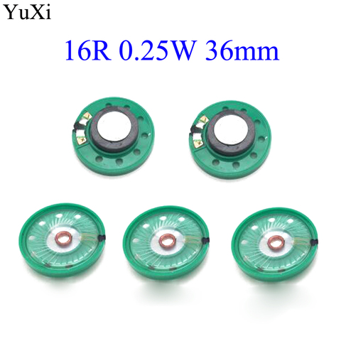 YuXi 2 unids/lote nuevo verde Ultra-delgada Mini altavoz 16 Ohmios 0,25 vatios 0,25 W 16R altavoz diámetro 36MM 3,6 CM espesor 7MM ► Foto 1/3