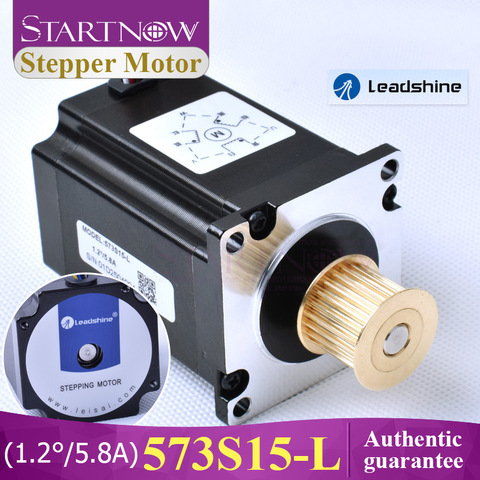 Startnow-Motor paso a paso NEMA23 573S15-L con polea síncrona 5.8A, eje 8mm de diámetro, 6 cables, Leadshine ► Foto 1/1