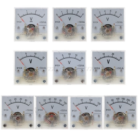 Voltímetro de CC 91C4, medidor de voltaje con Panel analógico, puntero mecánico tipo 3/5/10/15/20/30/50/100/150/250V, O01 19, envío directo ► Foto 1/6