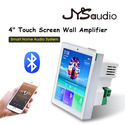 AMPLIFICADOR DE pared inalámbrico Bluetooth de 2 o 4 canales con pantalla táctil Radio FM, USB,TF, para amplificador de Audio inteligente BT para el hogar ► Foto 1/6