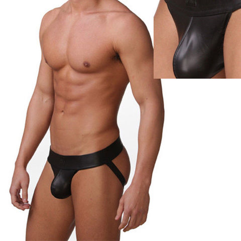 Tanga Sexy para hombre, ropa interior de piel sintética, boxeador erótico, bragas, suspensorio ► Foto 1/6