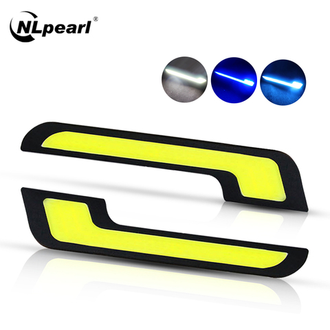 Nlpearl 2x luz del coche montaje Led luces de circulación diurna Auto impermeable DRL COB LED de conducción lámparas para luces exteriores estilo de coche ► Foto 1/6