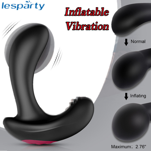 Control remoto inalámbrico hombre masajeador de próstata inflable tapón vibrador Anal enchufe trasero Anal expansión vibrador, Juguetes sexuales para hombres ► Foto 1/6