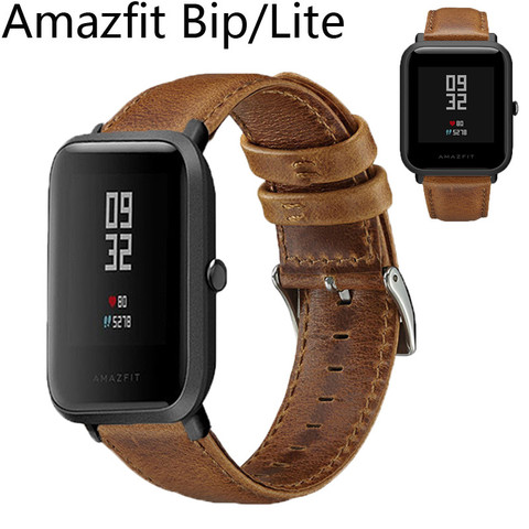 Correas para reloj inteligente Xiaomi Huami Amazfit Bip Lite S U PRO, 20mm, correa de cuero para amazfit gts 2 2e mini ► Foto 1/6