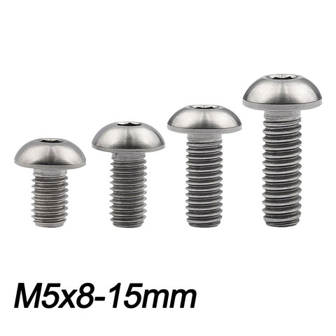 Xingxi-tornillo de titanio M5X8, 10, 12 y 15mm, soporte portabidones, llave Allen, ISO7380, cabeza redonda Ti ► Foto 1/6
