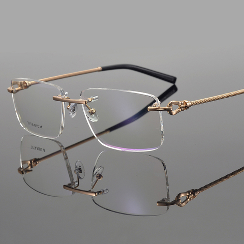 2022 titanium gafas de montura para gafas de hombre marcos de anteojos para miopía gafas de la computadora de la marca receta monturas para gafas para hombres ► Foto 1/6