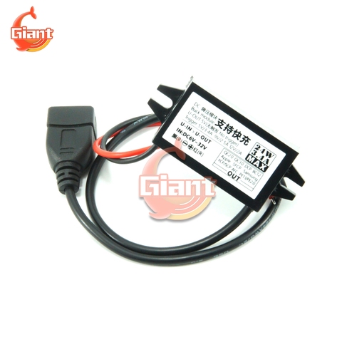 Fuente de alimentación de coche QC3.0 QC2.0, convertidor de carga rápida para coche, resistente al agua, 12V a 5V, 24V a 5V, 3A ► Foto 1/6