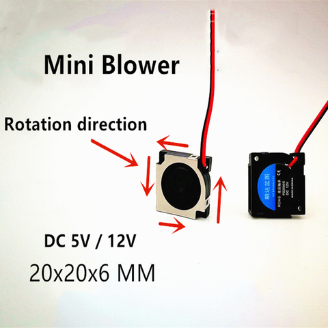 Ventilador ultradelgado para ordenador portátil, miniventilador de 2 cables de 5v, 12v, 2CM, 20x20x6MM, 2006 RPM, novedad de 11000 ► Foto 1/5