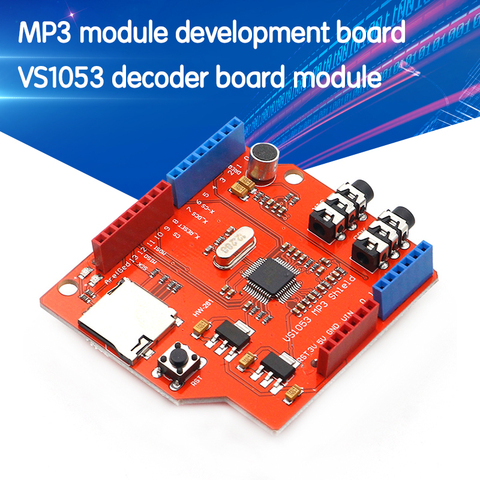 VS1053 VS1053B Audio estéreo reproductor MP3 Escudo de registro Módulo de placa de desarrollo con ranura para tarjeta TF para Arduino UNO R3 ► Foto 1/6