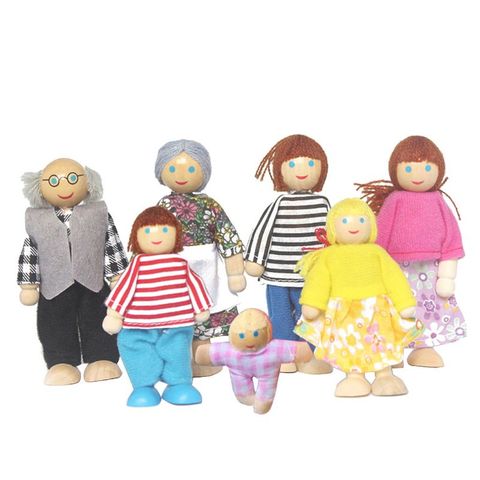 Muebles de madera en miniatura para niños, muñecas, casa, familia, personas, figuras, juegos de imitación, casa de muñecas ► Foto 1/6