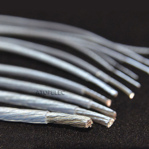 10M de plata Chapado en FEP de alta pureza de cobre OFC Cable parlante Audio HiFi auriculares DIY/10/11/13/14/15/18/20/22/24/26/28/30 AWG ► Foto 1/5