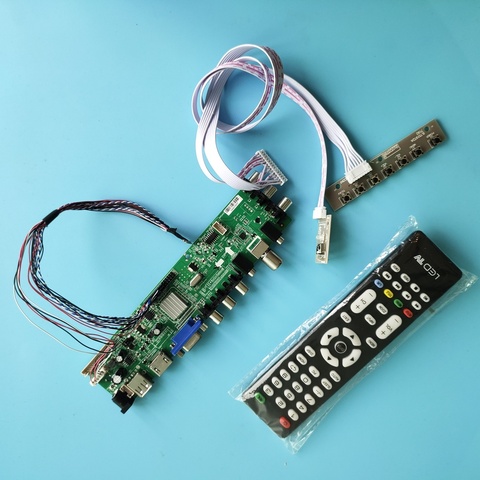 Kit para B140RW02 V0/B140RW02 V1 1600 x900, HDMI, AV, LED, USB, VGA, placa controladora de TV digital, DVB-T, señal de DVB-T2, mando a distancia de 14