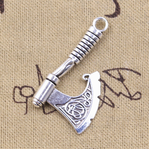 Dijes de hacha vikinga de 43x24mm, 5 uds., colgantes de Color plata antigua, manualidades artesanales, joyería tibetana hecha a mano ► Foto 1/2