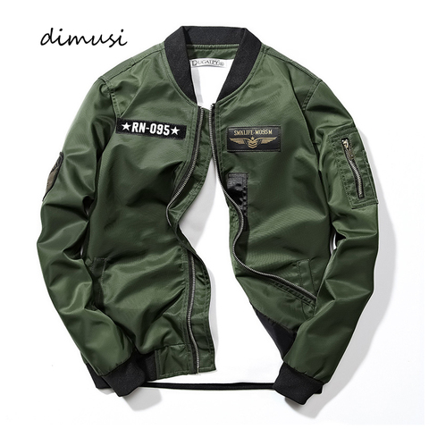 DIMUSI-Cazadora informal para hombre, prendas de vestir, rompevientos, abrigos de Hip-Hop, chaquetas de béisbol ajustadas para piloto ► Foto 1/6