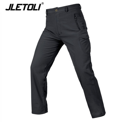 Jotoli-Pantalones impermeables de lana para hombre, ropa de senderismo, cálidos, para esquiar, escalar, acampar y al aire libre ► Foto 1/6