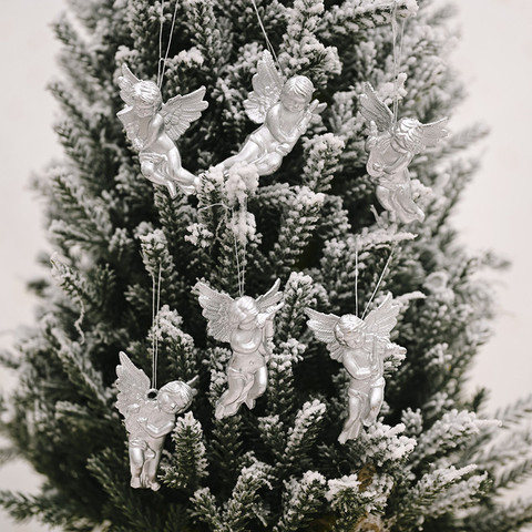 Colgante de Ángel dorado y plateado para Navidad, decoración de fiesta de Navidad, adornos colgantes de árbol de navidad, regalos de Año Nuevo, 6 uds., 2022 ► Foto 1/6