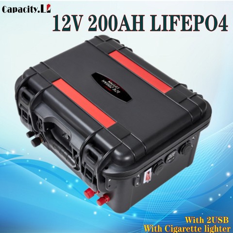 Batería de litio recargable lifepo4 de 12V, 200ah, 100ah, con BMS, para acampada al aire libre y energía Solar inversor ► Foto 1/6