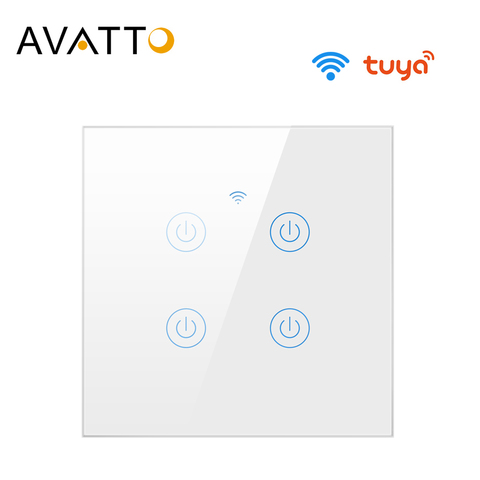 AVATTO-interruptor inteligente con WiFi, hogar con cambio de trabajo sin cable Neutral, 1/2/3/4 entradas, luz inteligente de la UE, cambio de trabajo con Alexa, Google Home ► Foto 1/6