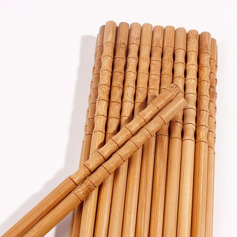 Palillos de madera de bambú Natural, 3 pares, comida china saludable, reutilizable, para cocina, Sushi, vajilla, palillo chino para Sushi ► Foto 1/6