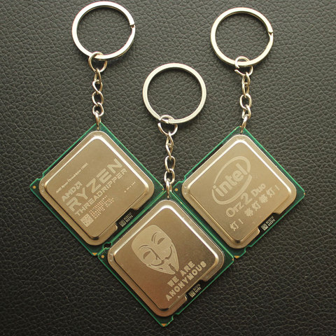 Llavero con grabado láser personalizable para regalo, colgante creativo personalizado con diseño de CPU para regalo de Ciencia ► Foto 1/6