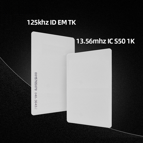 10 unids/lote tarjeta RFID 125khz identificación EM4100 TK41 13,56 Mhz tarjetas IC MF S50 clásico de 1K M1 de proximidad inteligente 0,8mm Control de acceso ISO14443A ► Foto 1/6