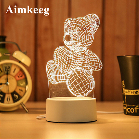 Lámpara Led de escritorio con estampado de dibujos animados en 3d, lámpara de noche de ilusión, bonita luz nocturna de resina Abs para chico, regalo de Navidad decorativo ► Foto 1/1