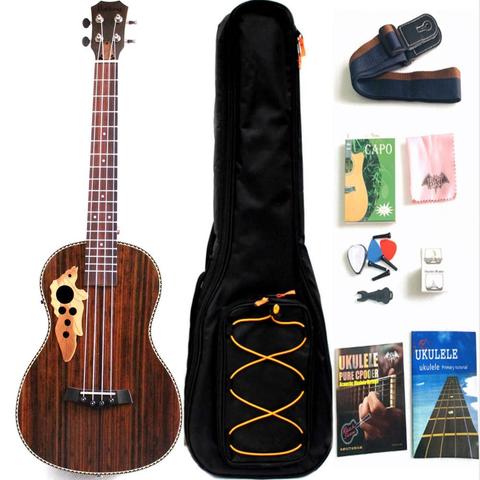 Ukelele eléctrico acústico de 30 pulgadas con barra de armazón con EQ con bolsa de trabajo, correa, cuerda de nailon, sintonizador eléctrico ► Foto 1/1