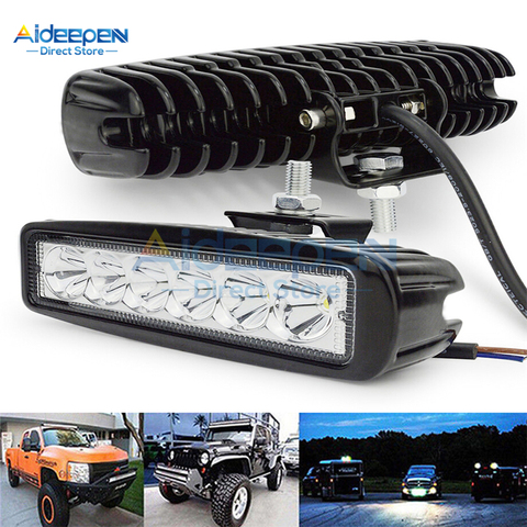 Foco de trabajo para coche todoterreno 6 pulgadas, 18W, 6 LED, 12V, 6x3W, haz reflector para Jeep 4x4, ATV, 4WD, SUV ► Foto 1/6